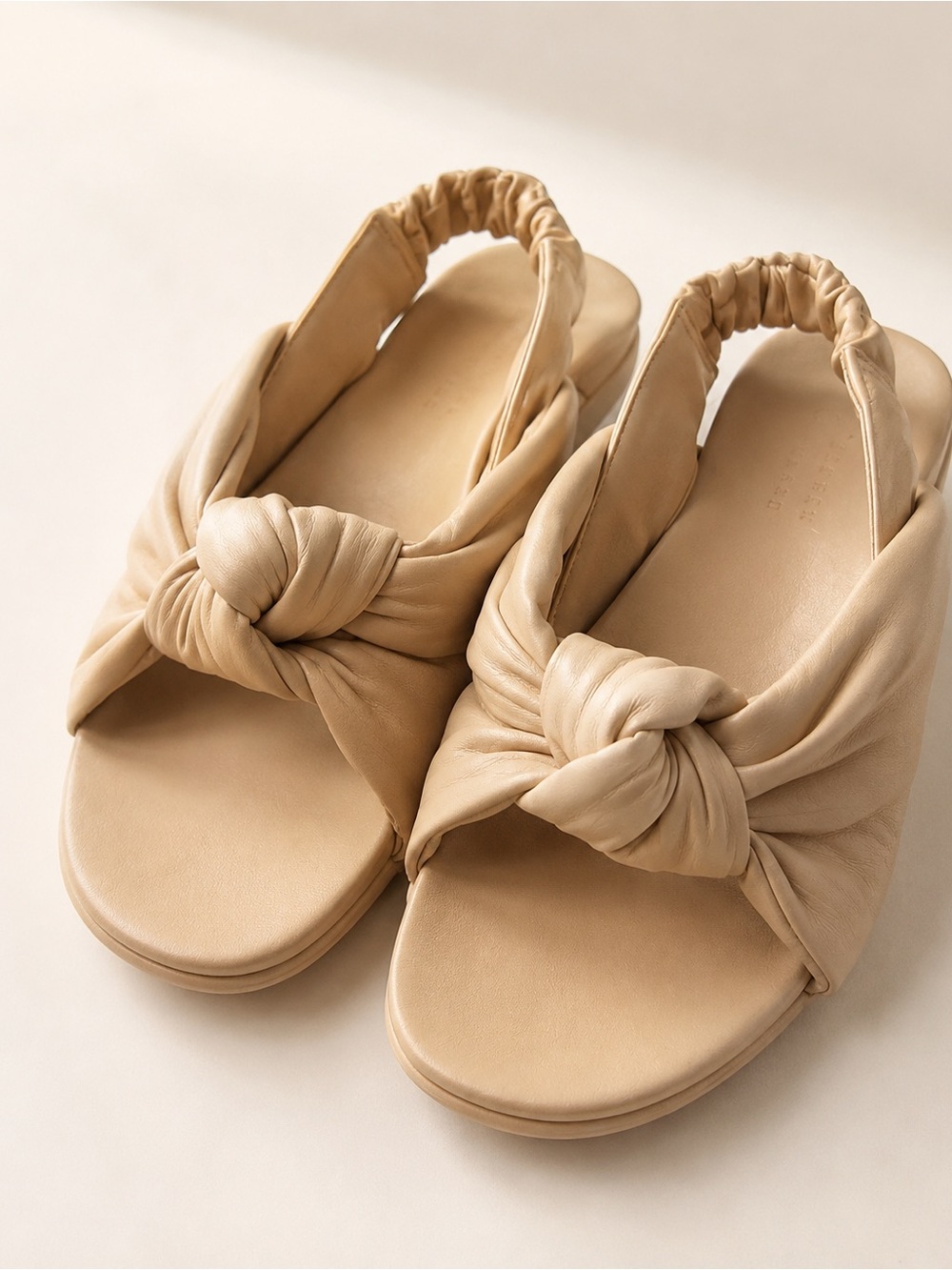 LC Lauren Conrad Cream Knotted Slingback Sandals
